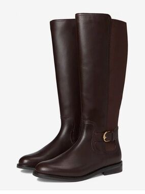Cole Haan Brown Knee High Riding Boots Women’s Size 9B Stretch Calf